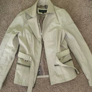 White leather jacket